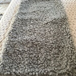 West Elm Cozy Faux Shearling Pillow Cover 12x21  Lumbar Silver